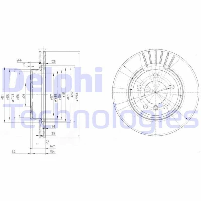 Imagen de DELPHI BG3527C Disco de freno 300 22 5 ventilado revestido sin procesar cojinete rueda, anillo sensor ABS BMW: 3 Berlina, Coupé, Touring