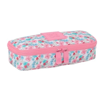 Imagen de Safta Moos Flores Portatodo Infantil, Tejido Reciclable, Estuche Niño, Ideal para Niños en Edad Escolar, Cómodo y Versátil, Calidad Resistencia, 22x8x5 cm, Color Multicolor