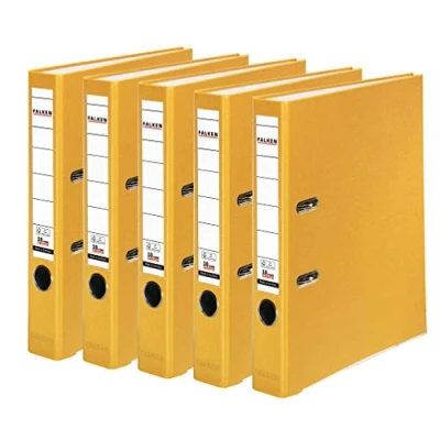Imagen de Falken Carpeta de polipropileno colores, 3 y 5 unidades, color amarillo 5er Pack schmal