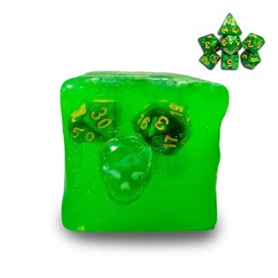 Imagen de Power Beast Dungeon Cubo Gelatinoso de Jabón con Set 7 Dados Dungeons and Dragons, D&amp;D, Master, Dragones y Mazmorras, DND, D&amp;D 5e, Juegos rol.
