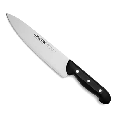 Imagen de Arcos Cuchillo Chef Acero Inoxidable. Cocina Profesional Multiusos para Cortar Carne y Verduras. Mango ergonómico polioximetileno Hoja 215 mm. Serie Maitre. Color Negro.