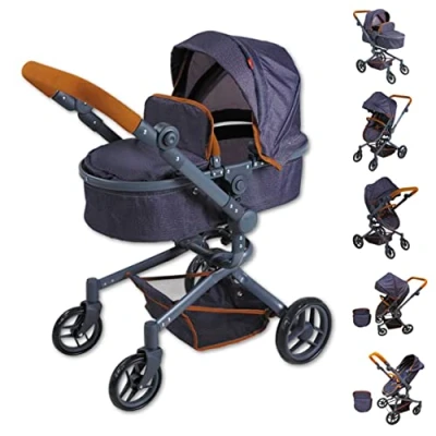 Imagen de KNORRTOYS.COM Knorr Toys 90930 Boonk Cochecito para muñecas (59 x 42 80 cm), Color Azul Oscuro