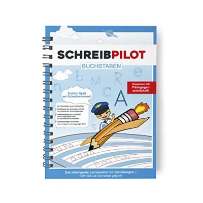 Imagen de Schreibathlet Cuaderno de escritura para pupils ABC con letras pre estampadas. Sistema aprendizaje desarrollado por profesores, profesores y