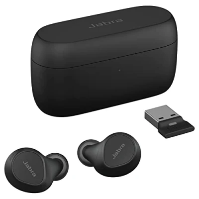 Imagen de Jabra Evolve2 Buds, Auriculares Bluetooth Intraaurales Inalámbricos, Cancelación Activa de Ruido y Tecnología Voz MultiSensor, Certificados para Aplicaciones Reuniones Virtuales, Negro