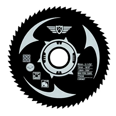 Imagen de 1 x TopsTools CS8560T 85mm 60T 15mm Bore HSS hojas de sierra compatibles con Worx, Bosch, Makita, Ryobi, Rockwell y muchos otros