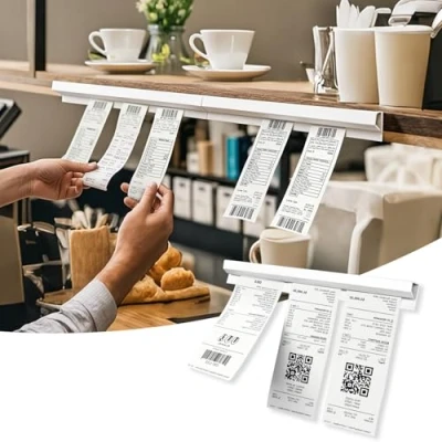 Imagen de 2 Piezas Comandero Hosteleria, Porta Comandas 30cm Barra Comandas, Cuentas Restaurante, Autoadhesiva Soporte para Cafeterías, Cocina, Bares