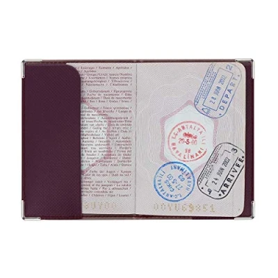 Imagen de Color Pop® Protector de pasaporte antirRFID, fabricado en PVC, 13,4 x 9,6 cm, ciruela, 0,4 Clásico