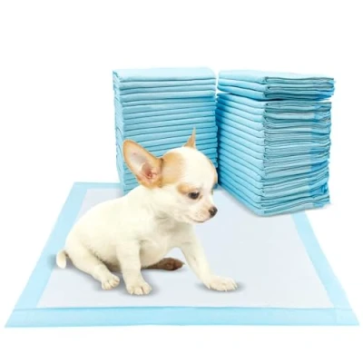 Imagen de Baxcdyswe 50 Unidades Empapadores Perros, 45 x 60 cm Almohadillas Perro para Puppy Pads en Casa WC Perros Alfombrillas Higiénica Desechables Mascotas, Superficie de Secado Rápido, Transpirables