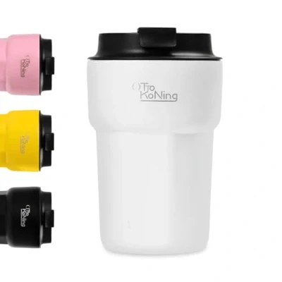Imagen de Otto Koning Termo Cafe 350ml Taza de 100% a Prueba Fugas, Termica acero inox sin BPA, vaso para llevar, termico café, agua, té caliente y frio