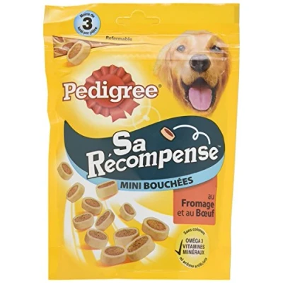 Imagen de PEDIGREE Sa Récompense Mini Bouchées au Bœuf et Fromage pour Chien, 6 Sachets de 140g Friandises