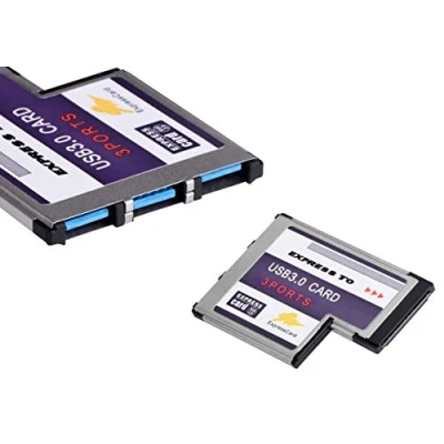 Imagen de Kalea INFORMATIQUE Tarjeta controladora Express Card 54mm (EXPRESSCARD 54) a USB 3.0 con 3 Puertos USB3.0 5G y chipset FL1100