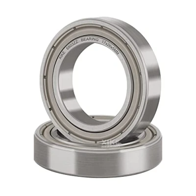 Imagen de XiKe 2 piezas 6803ZZ Rodamiento de bolas 17x26x5mm Acero cromado｜Pre lubricado｜Doble junta metálic, 6803 2Z Rodamientos rígidos sellados.