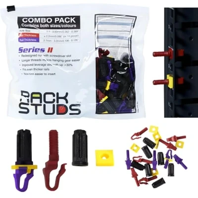 Imagen de Rackstuds 40C Serie II Tornillos de Rack para Rieles Servidor 19&quot; con Perforación Cuadrada Vertical, Reemplazo Perfecto Tuercas Jaula 80 Pernos; 40 Cada Tamaño/Color