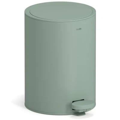 Imagen de stardis Cubo de basura con pedal (3 L, acero inoxidable, cierre suave, silencioso), color verde