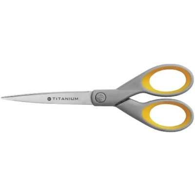 Imagen de Westcott Titanium Super Softgrip Tijeras, 18 cm, color gris/amarillo