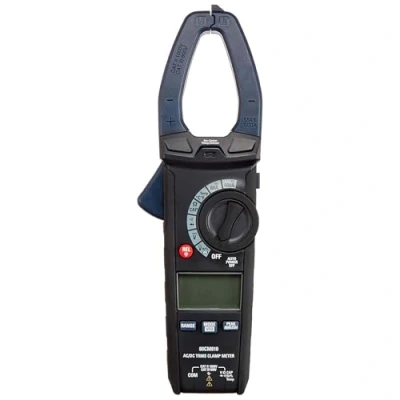 Imagen de Amazon Basics Medidor de abrazadera, CA y CC 600 A, valor eficaz RMS, NCV, linterna, cuenta hasta 6000, Negro (Anteriormente Marca AmazonCommercial)