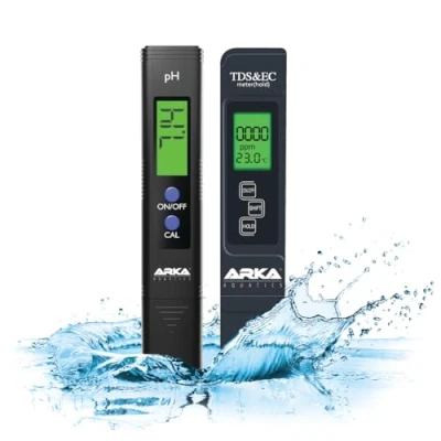 Imagen de ARKA myAQUA Medidor de pH y TDS/EC Perfectamente calibrado para acuarios, Piscinas, estanques Agua Potable. Ideal mediciones precisas Calidad del Agua.