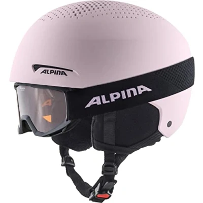 Imagen de ALPINA ZUPO Set (+Piney) Casco de esquí, Unisex Niños, Light Rose Matt, 51 55 cm