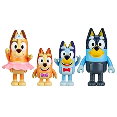Imagen de Bluey The Show, Paquete de 4, Figuras 2.5 3 Pulgadas, a partir años. (Moose Toys 17340)