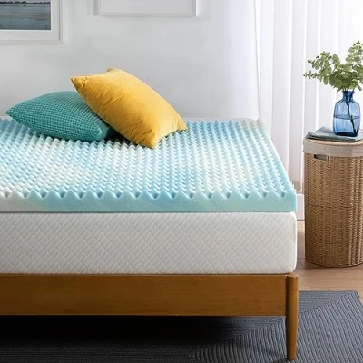 Imagen de Zinus Surcolchón de 140 x 190 cm Altura del Colchón 7,6 Gel refrigerante Espuma viscoelástica Surcolchones, Azul