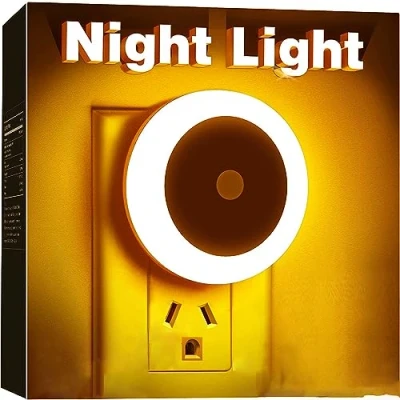 Imagen de FanFuGuo® 3 Piezas Luz Nocturna Led Infantil Enchufe,Luz Sensor crepuscular enchufe LED, Encendido/Apagado automático,Luz de Noche para niños, Escalera, Dormitorio, Cocina, Baño (Cálido)