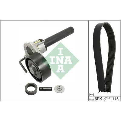 Imagen de INA 529 0514 10 Juego de correas trapeciales poli V Revisar/sustituir poleas libres del alternador VOLKSWAGEN: Passat B6 Berlina, GOLF 5, 6