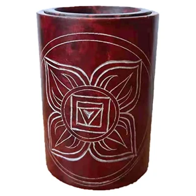 Imagen de Puckator Brûleur à Huile Chakra Pierre Stéalite Mauve Quemadores de aceites Esenciales, Multicolor, único