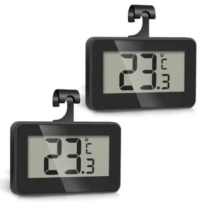 Imagen de Romon Termómetro Frigorífico Digital, 2 Piezas Termometro Nevera, Mini Digital Congelador Refrigerador Impermeable, Pantalla LCD Fácil de Leer, Función Registro Máximo/Mínimo
