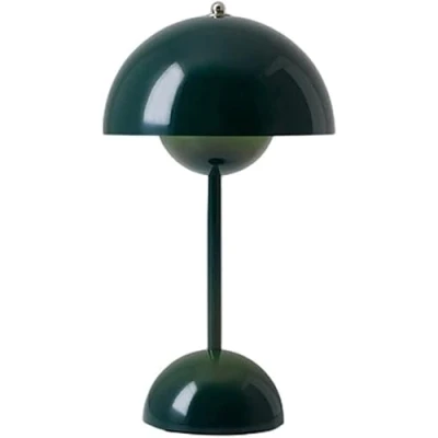 Imagen de Don Feliz Lámpara de Mesa LED Regulable Con Control Táctil,Estilo Nordico Moderno, Inalámbrica Portátil,Para Dormitorio,Sala,Decoracion,Luz Nocturna(Verde oscuro)