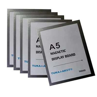Imagen de TUKA i AKUT 5x A5 Marco Magnético Autoadhesivos, Fundas para Documentos, Letreros, Avisos, Cartel, Paredes y Ventanas, Cierre Magnético, 5 Unidades en Color Negro, TKD8400