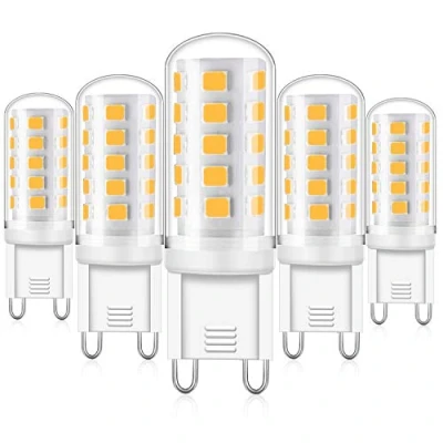 Imagen de Eco.Luma Bombillas LED G9 4W Blanco Cálido 2700K, Regulable Sin Parpadeo Bombillas, Halógeno Equivalente 40W, Ángulo de Haz, AC220 240V 360 Lámpara G9, Paquete 5