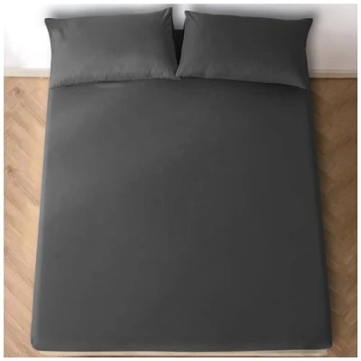Imagen de GC GAVENO CAVAILIA Lisa Bajera Ajustable de fácil Cuidado, sábanas súper Suaves, Fundas Almohada polialgodón, Gris Oscuro, 4Ft Double