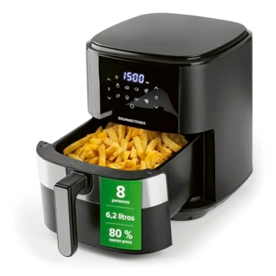 Imagen de GOURMETmaxx freidora de aire caliente digital XL 6,2 litros Combinación horno caliente, parrilla y Temporizador 60 min, apagado automático, 8 programas