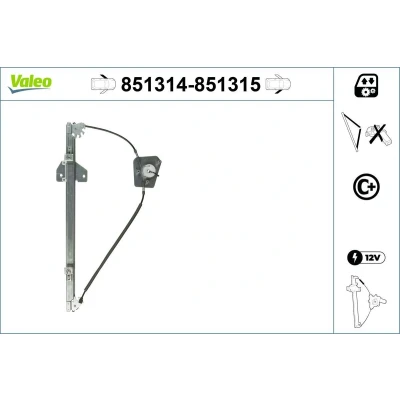 Imagen de Valeo Elevalunas Delante, izquierda eléctrico sin electromotor con función de confort 851314 IVECO: DAILY 4, 4 Kasten/Kombi, 3