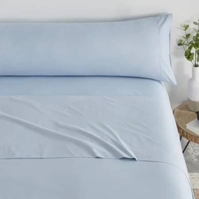 Imagen de Donegal Collections Juego de Sabanas Completo Ropa Cama 180 x 190 y 180x200 Tacto Extrasuave Disponible Color Azul Celeste Fabricado en España.