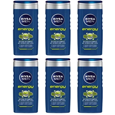 Imagen de Nivea Men Energy ducha champú Estimulante con extractos de menta 250 ml, pack 3