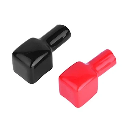 Imagen de Cubiertas para terminales de baterías marinas, 2 piezas y botas marinas Plástico blando flexible Rojo negro Positivo negativo 192681 192682