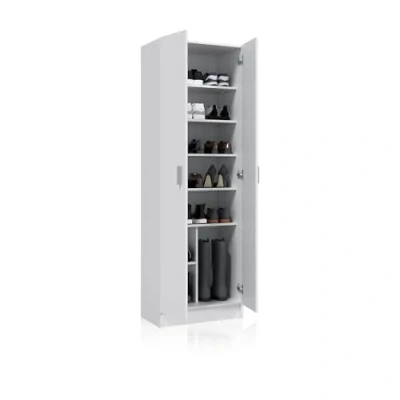 Imagen de duehome Armario Zapatero Multiusos, Auxiliar, Modelo Multi Useful, Acabado en Color Blanco Mate, Medidas: 59 cm (Ancho) x 180 (Alto) 37 (Fondo)