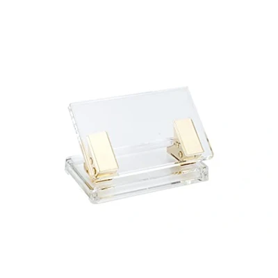 Imagen de Dany Marcus perforadora de acrílico transparente con metal dorado, papel para 30 hojas recipiente colector y marcador plegable
