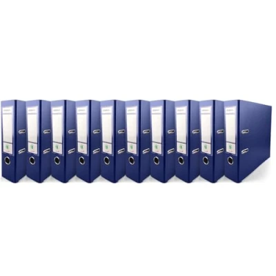 Imagen de Netuno 10x Ekobox archivadores color azul oscuro 2 anillas 8 cm A4 organizador ancho de cartón para oficina estanterías carpetas escritorio despacho