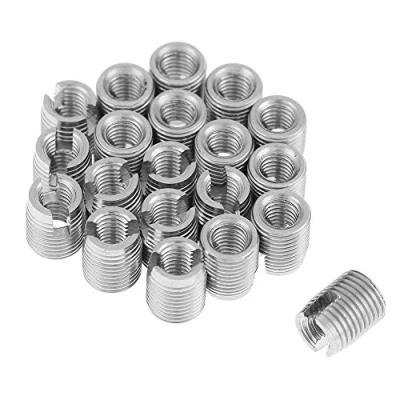 Imagen de Insertos roscados de acero inoxidable SUS303 M3 x 6 mm Tapping Roscado Tornillo ranurado Inserción rosca