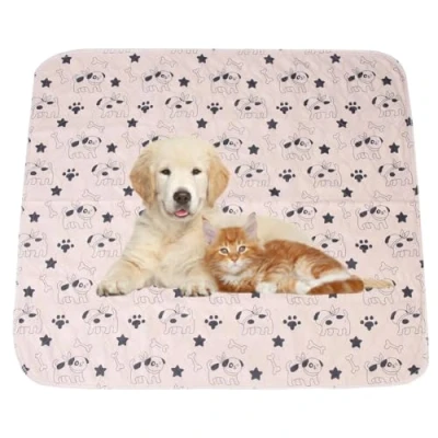 Imagen de Smandy Pet Pee Pad, 3 Tamaños Reutilizable Impermeable Cachorro Perro Gato Pads Cama Alfombra Lavable Absorbente Mascota Trainging Orina de Perro(70x80cm)