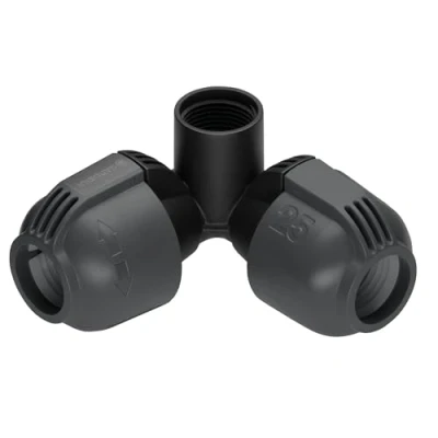 Imagen de Gardena Codo para conexión flexible de aspersores: conector en esquina, «outline» del aspersor emergente, rosca interna 25 mm x 3/4 pulgada (02764 20)