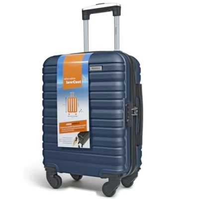 Imagen de KINSTON Maleta de cabina con 4 ruedas desmontables Equipaje mano ligero y duradero, tamaño LowCost, giratorias desmontables, azul, L 36 x H 50 P 20 cm