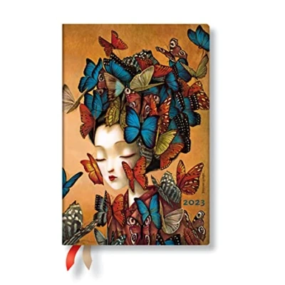 Imagen de Madame Butterfly (Esprit de Lacombe) Mini Dayplanner 2023: Softcover, flexi binding, Horizontal Layout, 100 gsm, no closure