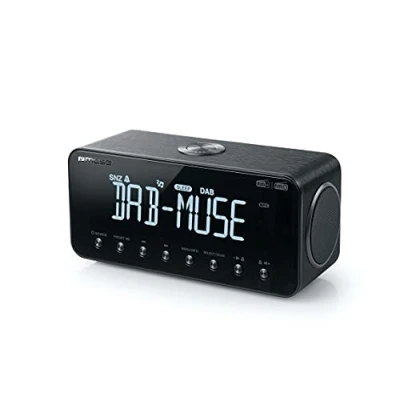 Imagen de Muse Radio Reloj Dab+ FM PLL, Bluetooth, Alarma Dual, (M 196 DBT), Pantalla LCD, retroiluminación, Reloj, Alarma, zumbador, repetición, función de sueño, Antena, Entrada Auxiliar, Carga USB, batería
