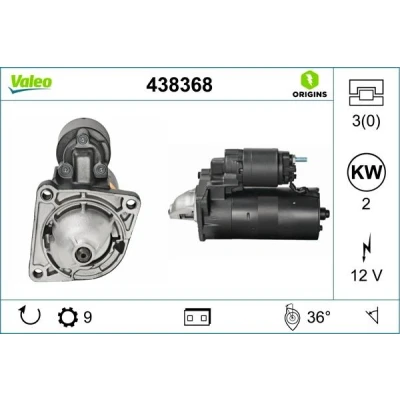 Imagen de VALEO 438368 Motor de arranque 12 2 9 OPEL: Insignia A Hatchback, Zafira B, Astra H FIAT: Punto II Grande Hatchback