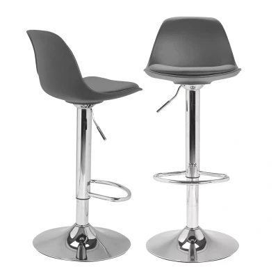 Imagen de idmarket Juego de 2 taburetes bar Karl Design Gris
