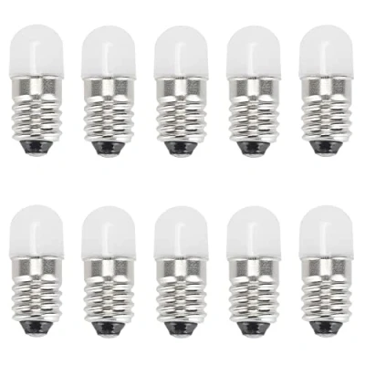 Imagen de GutReise bombillas LED E10 12V blanco frío, 10 de rosca en miniatura AC/DC E10, 0,5 W, 65 lm (12 V, frío)
