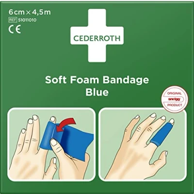 Imagen de CEDERROTH Soft Foam Vendaje (450 x 6 cm), color azul